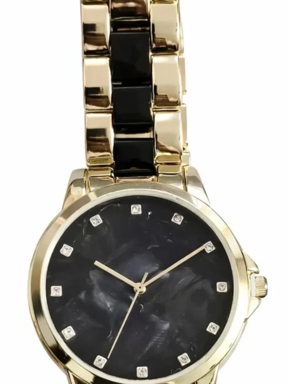 INC International Concepts Women's Marble Two-Tone Bracelet Watch